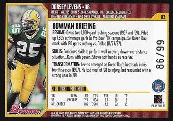 2000 Bowman - Gold #82 Dorsey Levens Back