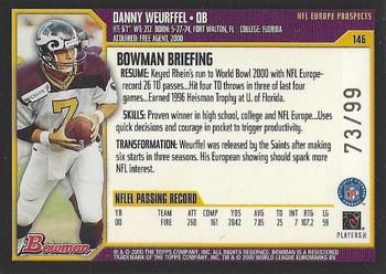 2000 Bowman - Gold #146 Danny Wuerffel Back