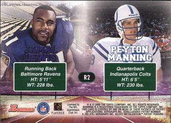 2000 Bowman - Road to Success #R2 Jamal Lewis / Peyton Manning Back