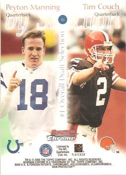 2000 Bowman Chrome - By Selection #B6 Tim Couch / Peyton Manning Back