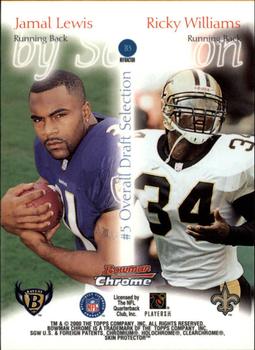 2000 Bowman Chrome - By Selection Refractors #B3 Ricky Williams / Jamal Lewis Back