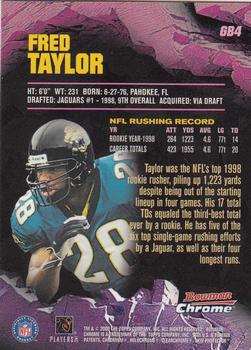 2000 Bowman Chrome - Ground Breakers #GB4 Fred Taylor Back