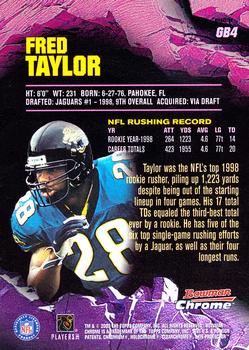 2000 Bowman Chrome - Ground Breakers Refractors #GB4 Fred Taylor Back