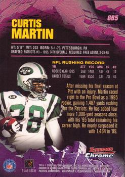 2000 Bowman Chrome - Ground Breakers Refractors #GB5 Curtis Martin Back