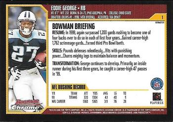 2000 Bowman Chrome - Refractors #1 Eddie George Back