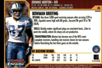 2000 Bowman Chrome - Refractors #46 Johnnie Morton Back