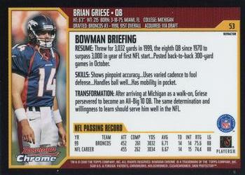 2000 Bowman Chrome - Refractors #53 Brian Griese Back