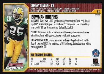 2000 Bowman Chrome - Refractors #82 Dorsey Levens Back