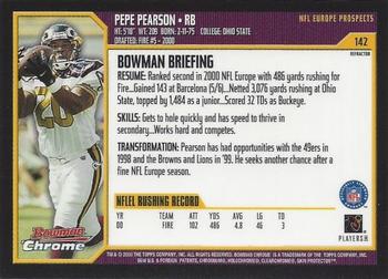 2000 Bowman Chrome - Refractors #142 Pepe Pearson Back