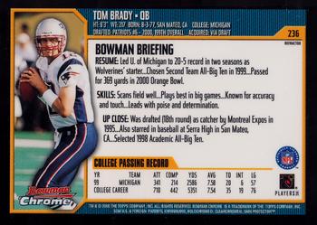 2000 Bowman Chrome - Refractors #236 Tom Brady Back