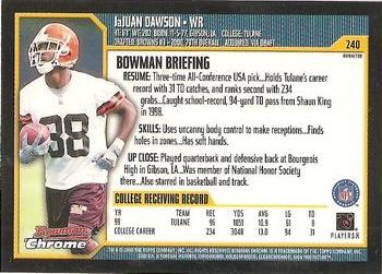 2000 Bowman Chrome - Refractors #240 JaJuan Dawson Back