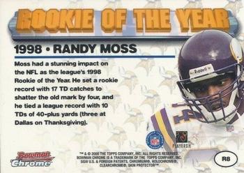 2000 Bowman Chrome - Rookie of the Year #R8 Randy Moss Back