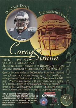2000 Bowman Chrome - Scout's Choice Update #SCU9 Corey Simon Back