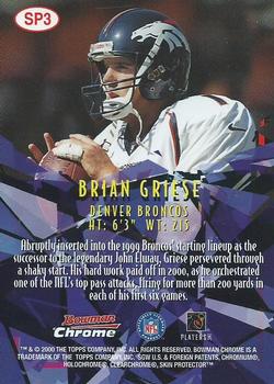 2000 Bowman Chrome - Shattering Performers #SP3 Brian Griese Back