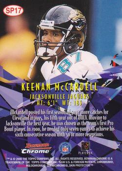 2000 Bowman Chrome - Shattering Performers #SP17 Keenan McCardell Back