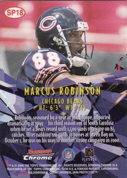 2000 Bowman Chrome - Shattering Performers #SP18 Marcus Robinson Back