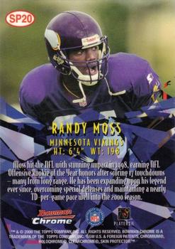 2000 Bowman Chrome - Shattering Performers #SP20 Randy Moss Back