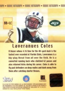2000 Bowman's Best - Autographs #BB-LC Laveranues Coles Back