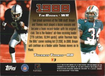 2000 Bowman's Best - Year by Year #Y3 Tim Brown / Thurman Thomas Back