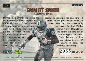 1995 Pro Line - Impact #I-5 Emmitt Smith Back