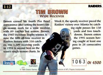 1995 Pro Line - Impact #I-12 Tim Brown Back