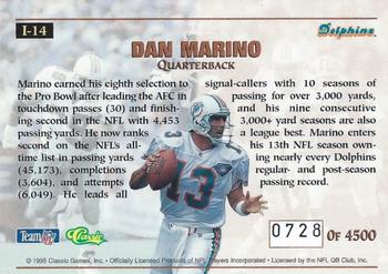 1995 Pro Line - Impact #I-14 Dan Marino Back