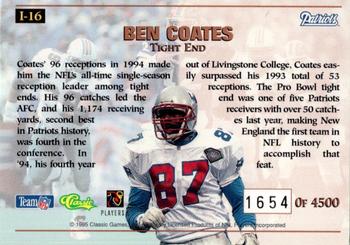 1995 Pro Line - Impact #I-16 Ben Coates Back