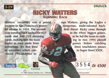 1995 Pro Line - Impact #I-19 Ricky Watters Back