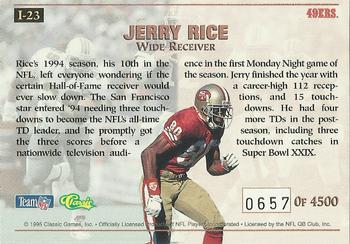1995 Pro Line - Impact #I-23 Jerry Rice Back