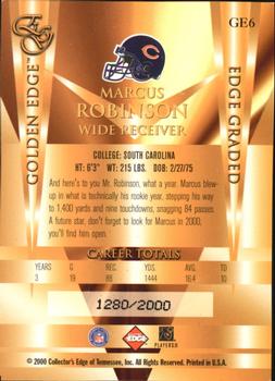 2000 Collector's Edge EG - Golden Edge #GE6 Marcus Robinson Back