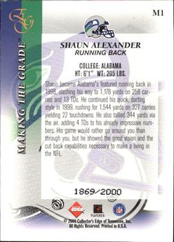 2000 Collector's Edge EG - Making the Grade #M1 Shaun Alexander Back
