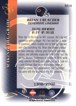 2000 Collector's Edge EG - Making the Grade #M14 Brian Urlacher Back