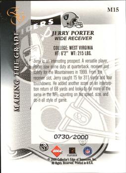 2000 Collector's Edge EG - Making the Grade #M15 Jerry Porter Back