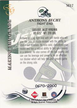 2000 Collector's Edge EG - Making the Grade #M17 Anthony Becht Back