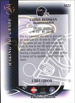 2000 Collector's Edge EG - Making the Grade #M22 Chris Redman Back