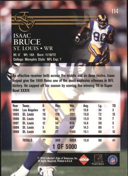 2000 Collector's Edge EG - Uncirculated #114 Isaac Bruce Back