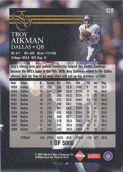 2000 Collector's Edge EG - Uncirculated #128 Troy Aikman Back
