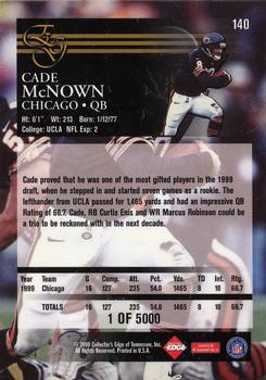 2000 Collector's Edge EG - Uncirculated #140 Cade McNown Back