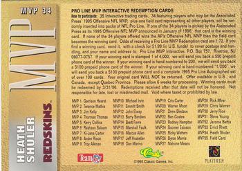 1995 Pro Line - MVP Redemptions (PR4000) #MVP 34 Heath Shuler Back