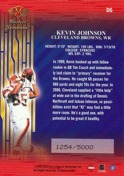 2000 Collector's Edge Masters - Domain #D6 Kevin Johnson Back