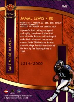 2000 Collector's Edge Masters - Future Masters Gold #FM2 Jamal Lewis Back