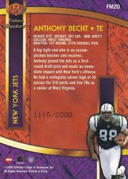 2000 Collector's Edge Masters - Future Masters Gold #FM20 Anthony Becht Back