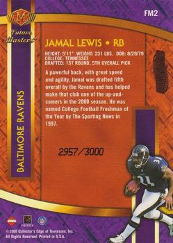 2000 Collector's Edge Masters - Future Masters Silver #FM2 Jamal Lewis Back