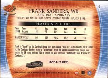 2000 Collector's Edge Masters - HoloSilver #4 Frank Sanders Back