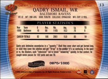 2000 Collector's Edge Masters - HoloSilver #13 Qadry Ismail Back