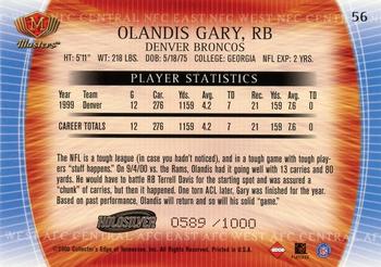 2000 Collector's Edge Masters - HoloSilver #56 Olandis Gary Back