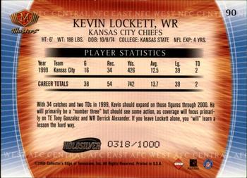 2000 Collector's Edge Masters - HoloSilver #90 Kevin Lockett Back
