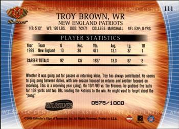 2000 Collector's Edge Masters - HoloSilver #111 Troy Brown Back
