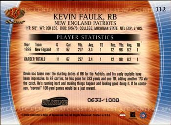 2000 Collector's Edge Masters - HoloSilver #112 Kevin Faulk Back