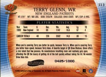 2000 Collector's Edge Masters - HoloSilver #113 Terry Glenn Back